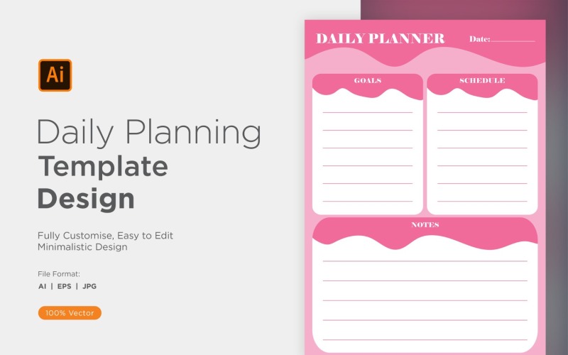 Daily Planner Sheet Design 27 Vector Graphic