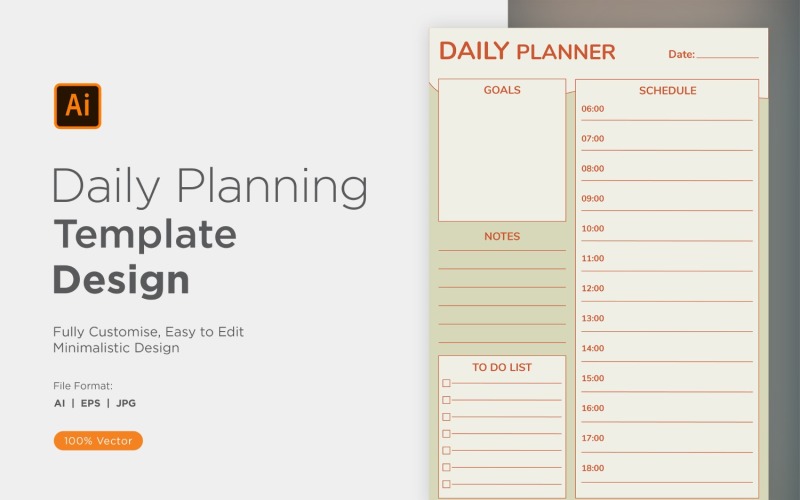 Daily Planner Sheet Design 29 Vector Graphic