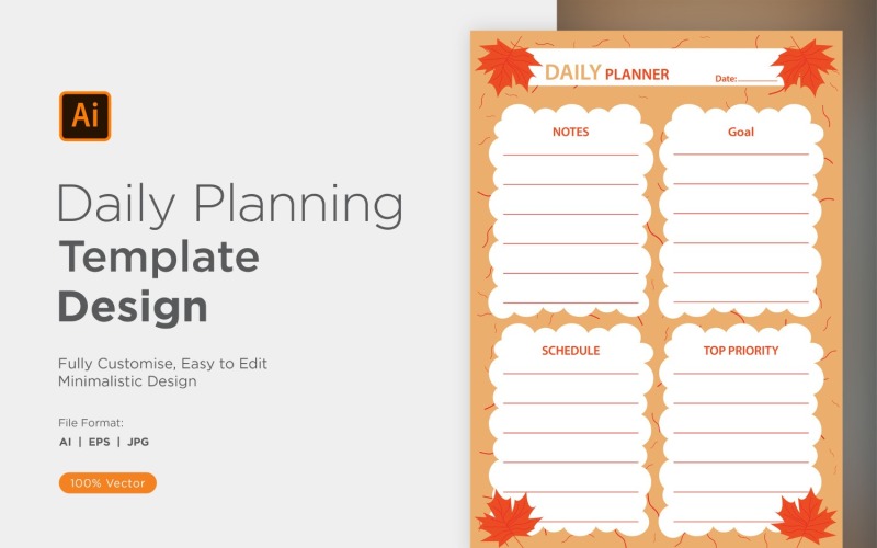 Daily Planner Sheet Design 31 Vector Graphic