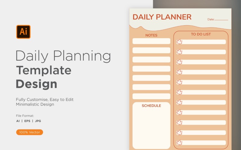 Daily Planner Sheet Design 33 Vector Graphic