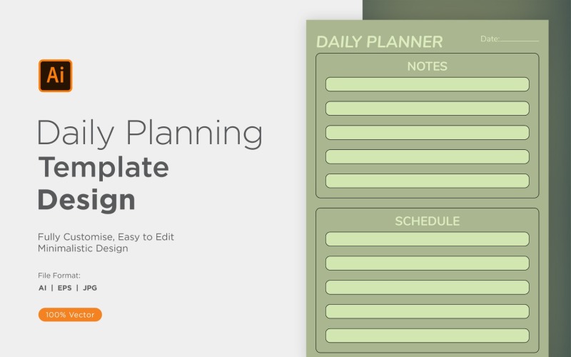 Daily Planner Sheet Design 35 Vector Graphic