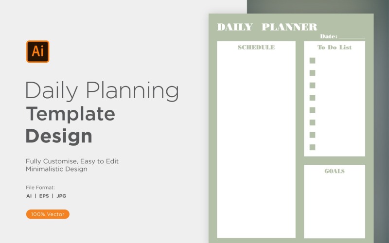 Daily Planner Sheet Design 43 Vector Graphic