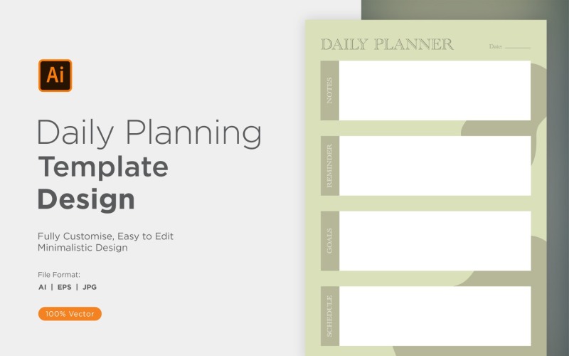 Daily Planner Sheet Design 47 Vector Graphic