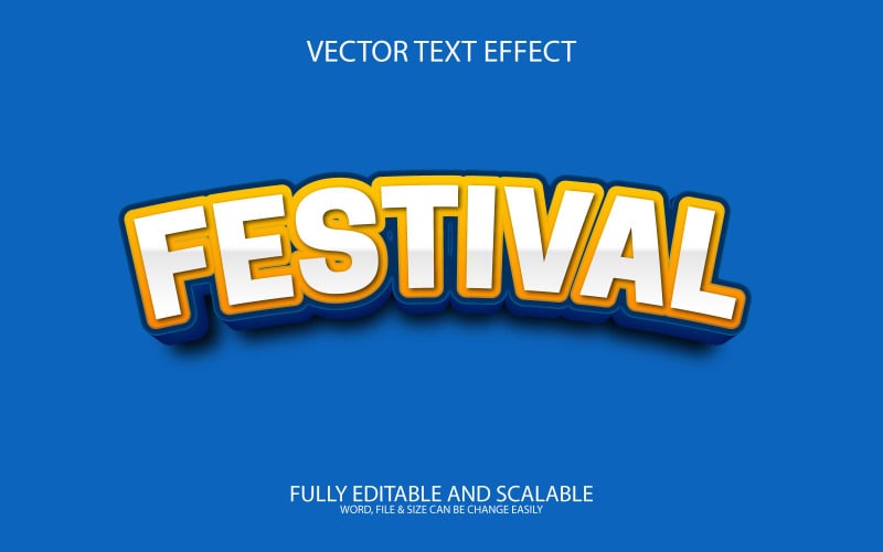 Festival 3d editable vector text effect Illustration