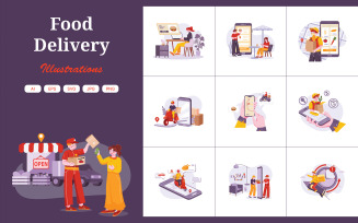 M449_ Food Delivery Illustration Pack