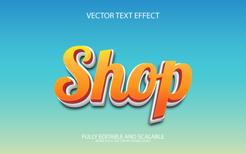 Shop 3D Editable Vector Eps Text Effect Design Illustration