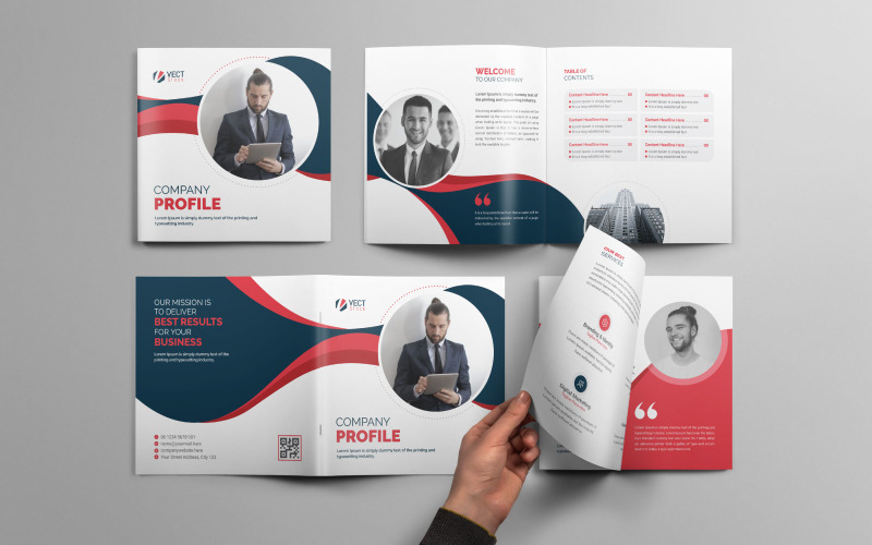 Square Brochure Design Template Corporate Identity