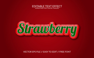 Strawberry 3D Editable Vector Eps Text Effect Template