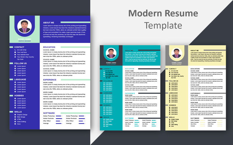 ChromaVita: Vibrant Modern Resume Showcase Resume Template