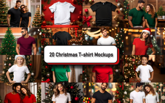 Cozy Christmas T-shirt Mockup Bundle