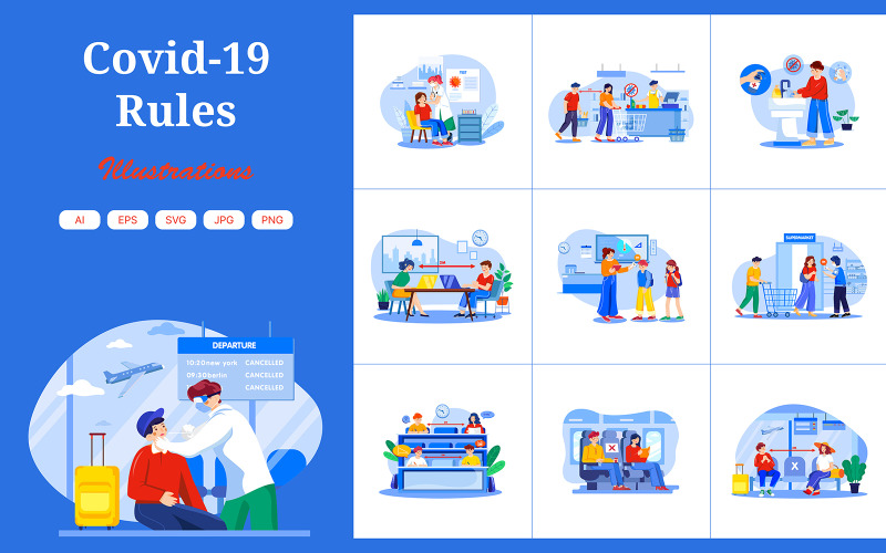 M457_ Covid 19 Rules Illustration Pack