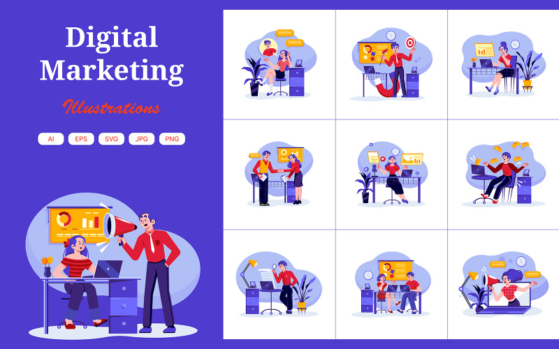 M460_ Digital Marketing Illustration Pack