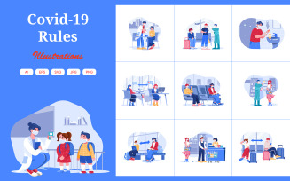 M465_ Covid 19 Rules Illustration Pack