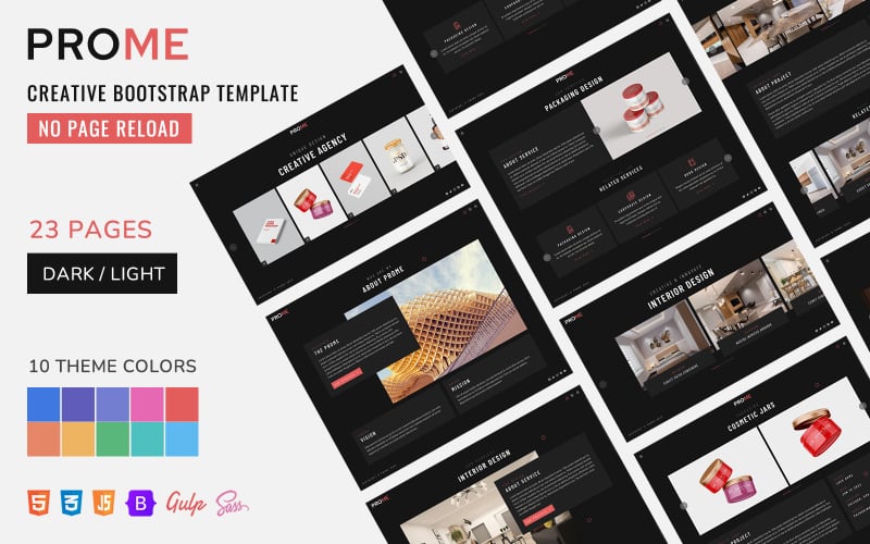 Prome - Creative Bootstrap Template + No Page Reload Website Template