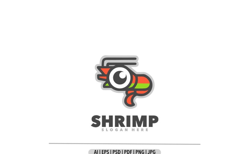 Shrimp funny mascot logo simple design Logo Template