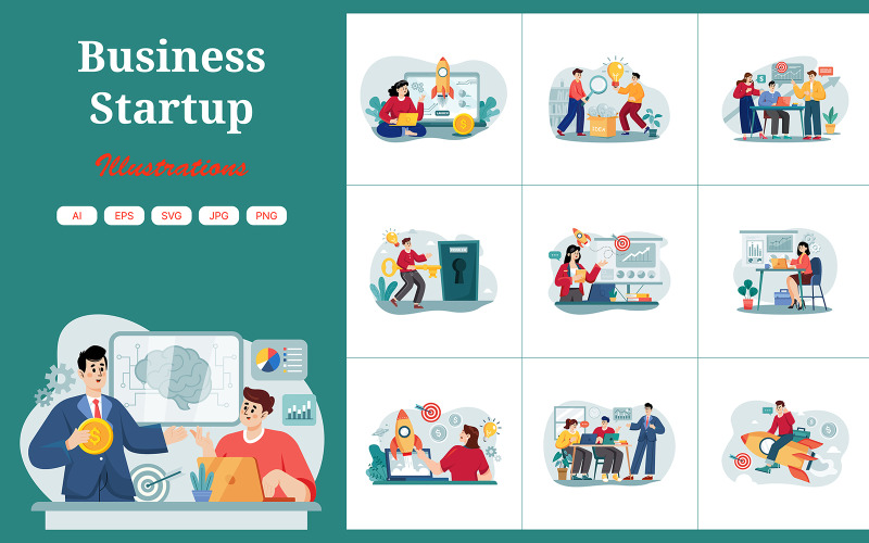 M478_ Business Startup Illustration Pack