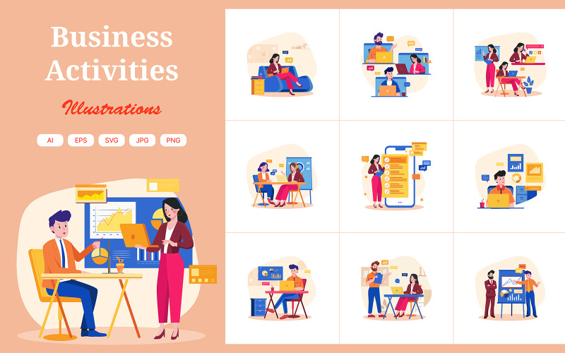 M480_ Business Activities Illustration Pack