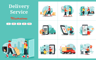 M481_ Parcel Delivery Service Illustration Pack
