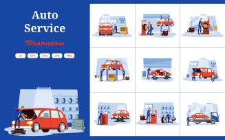 M484_ Auto Service Illustration Pack