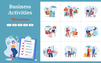 M485_ Business Activities Illustration Pack