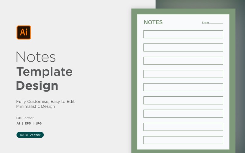 Note Design Template - 01 Vector Graphic