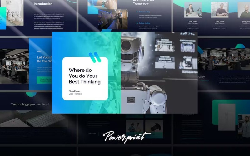 Robot - Tech Business Powerpoint Template PowerPoint Template