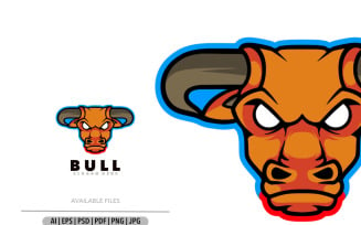 Bull head logo template illustration