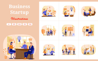 M489_ Business Startup Illustration Pack