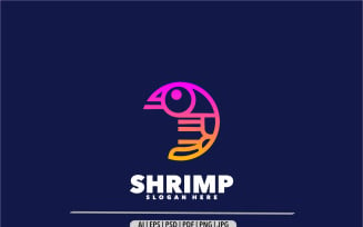 Shrimp line gradient design logo unique
