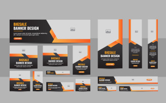 Web banner layout set or business web banner template design layout