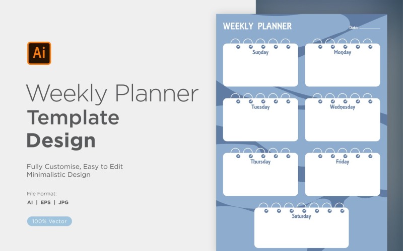 Weekly Planner Sheet Design - 14 Vector Graphic