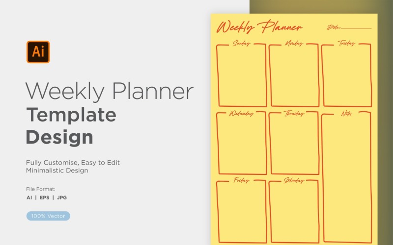Weekly Planner Sheet Design - 27 Vector Graphic