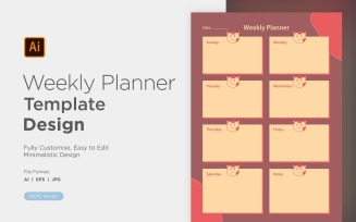 Weekly Planner Sheet Design - 41