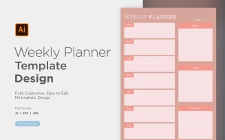 Weekly Planner Sheet Design - 43