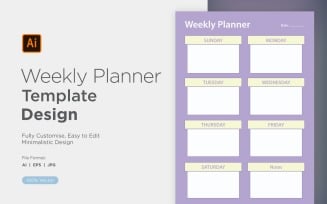 Weekly Planner Sheet Design - 47