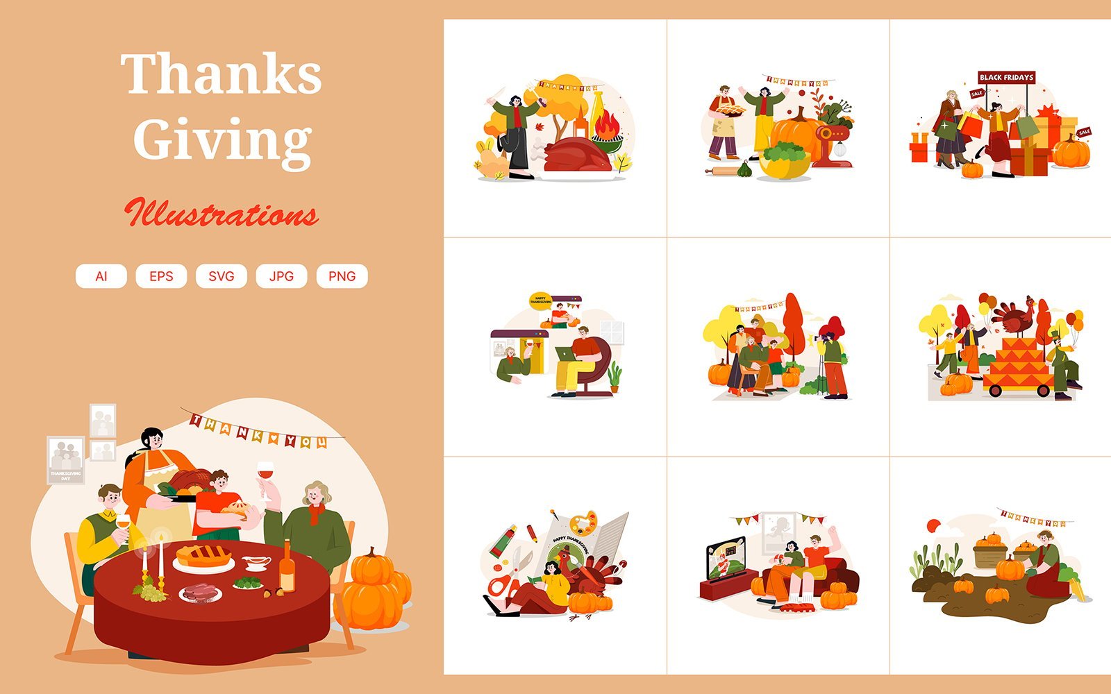 Kit Graphique #357956 Thanksgiving Flicitations Web Design - Logo template Preview