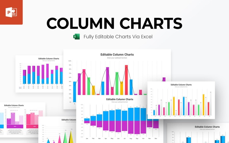 Column Charts PowerPoint Presentation Template PowerPoint Template