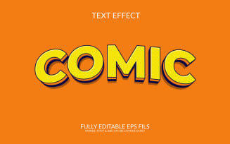 Comic fully 3d editable text effect template