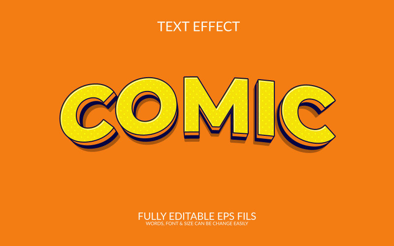 Comic fully 3d editable text effect template Illustration
