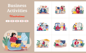 M494_ Business Activities Illustration Pack