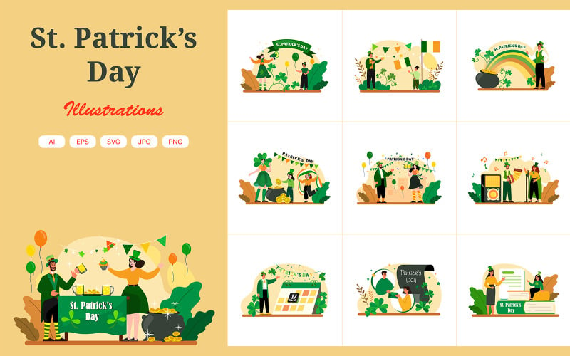 M512_ St. Patrick’s Day Illustration Pack