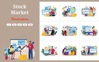 M533_ Stock Market Illustration Pack