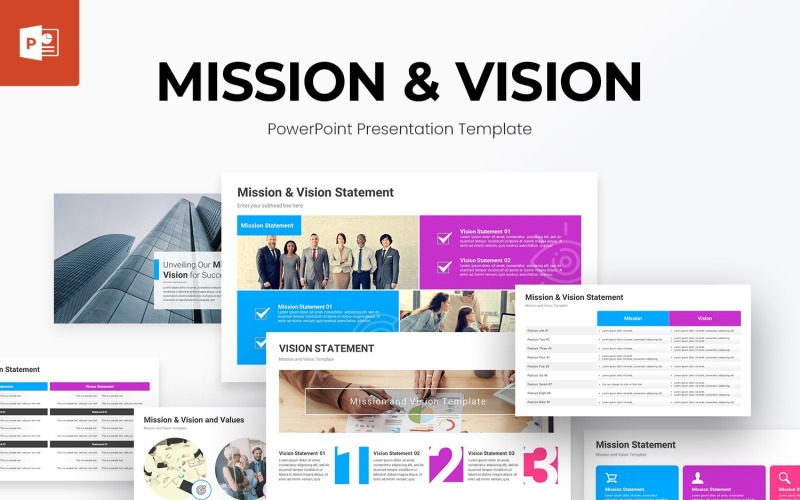 Mission - Vision PowerPoint Presentation Template PowerPoint Template
