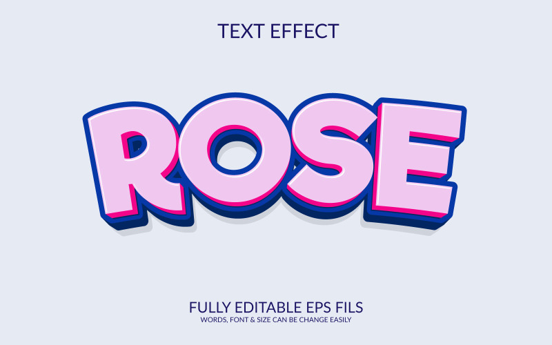 Rose Editable Vector Eps Text Effect Illustration