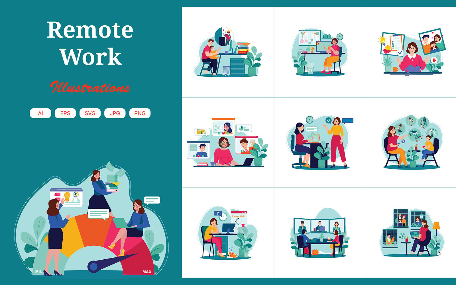 Template #358000 Remote Work Webdesign Template - Logo template Preview