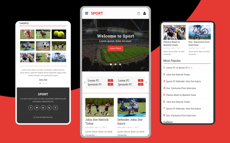 Sport – Mobile Website Template