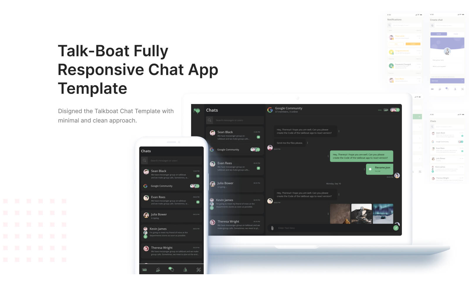 Talkbot - React and Html Bootstrap Chat App Template