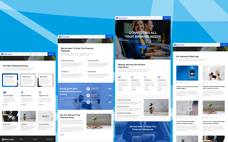 Website Template - Monney, Easy Cash,  a net banking, Responsive