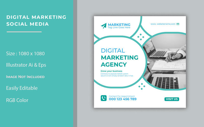 Digital marketing and social media post template by Social Media