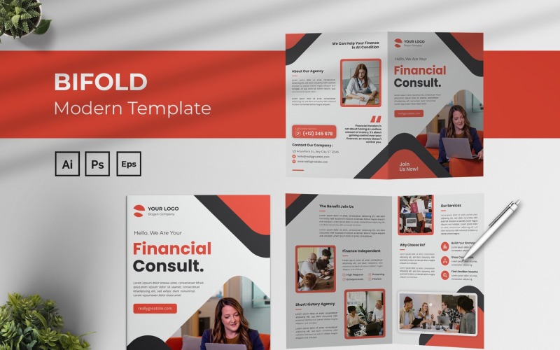Financial Consult Bifold Brochure Corporate Identity